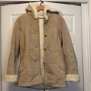 Wilsons Leather Women's Cozy Brown Leather Teddy Jacket